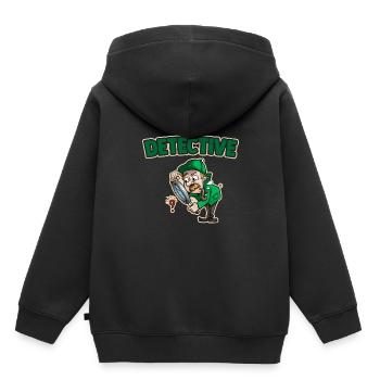 Detektiv mit Lupe - Kinder Premium Organic Hoodie - Schwarz - Hinten - AI Model Kid Male (0cm)