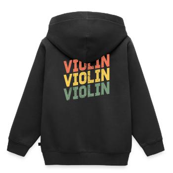 Violon violon violon - Sweat Premium à capuche enfant bio - noir - Dos - AI Model Kid Male (0cm)