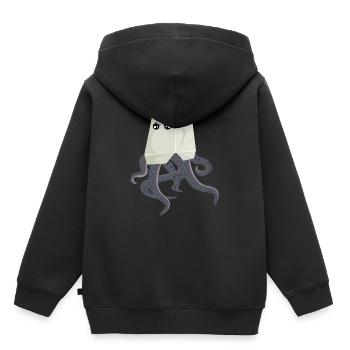 Oktopus in asiatischer Nudelbox - Kinder Premium Organic Hoodie - Schwarz - Hinten - AI Model Kid Male (0cm)