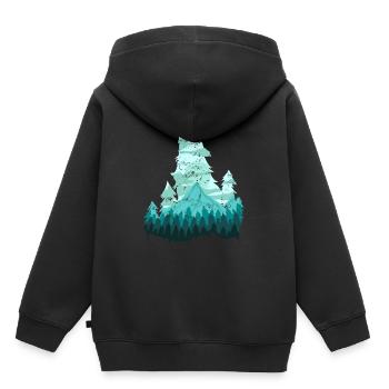 Wild Wolf Nature Nature Solitaire Forêt Cadeau - Sweat Premium à capuche enfant bio - noir - Dos - AI Model Kid Male (0cm)