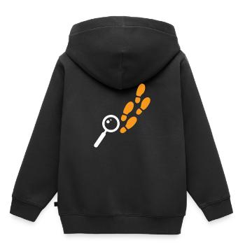 Lupe Spur verfolgen Detektiv Geschenk Kinder - Kinder Premium Organic Hoodie - Schwarz - Hinten - AI Model Kid Male (0cm)
