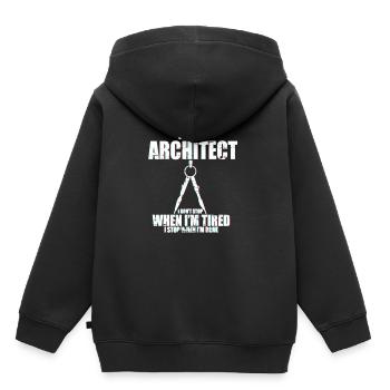 Plan d'architecte - Sweat Premium à capuche enfant bio - noir - Dos - AI Model Kid Male (0cm)