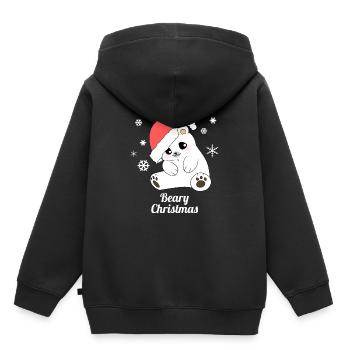 Eisbär - Polarbär - Weihnachten Weihnachtspullover - Kinder Premium Organic Hoodie - Schwarz - Hinten - AI Model Kid Male (0cm)