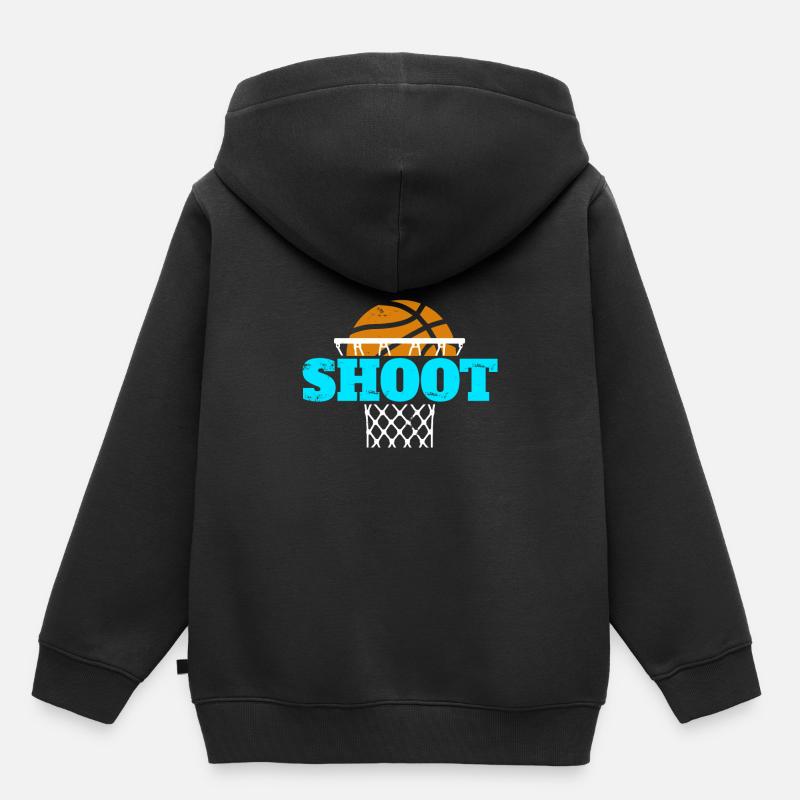 Tirez cadeau de basket pour les enfants - Sweat Premium à capuche enfant bio - noir