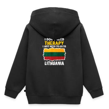 Lituanie - Sweat Premium à capuche enfant bio - noir - Dos - AI Model Kid Male (0cm)