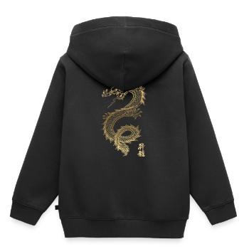 Cool Dragon d'or chinois - Sweat Premium à capuche enfant bio - noir - Dos - AI Model Kid Male (0cm)