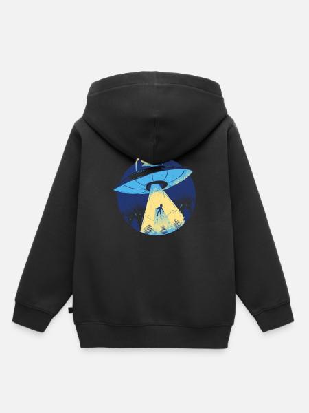 Alien Ufo Raumschiff - Kinder Premium Organic Hoodie - Schwarz