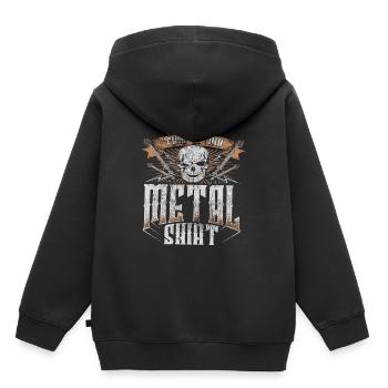 Squelette rock métal - Sweat Premium à capuche enfant bio - noir - Dos - AI Model Kid Male (0cm)