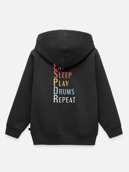 Eat Sleep Drums - Kinder Premium Organic Hoodie - Schwarz