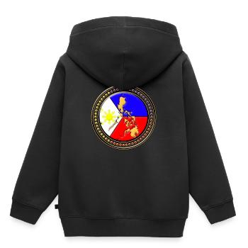 Philippinen Flagge Landkarte - Kinder Premium Organic Hoodie - Schwarz - Hinten - AI Model Kid Male (0cm)
