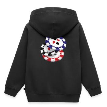 Poker Texas Hold'em Pokerface Casino All in Vegas - Kinder Premium Organic Hoodie - Schwarz - Hinten - AI Model Kid Male (0cm)