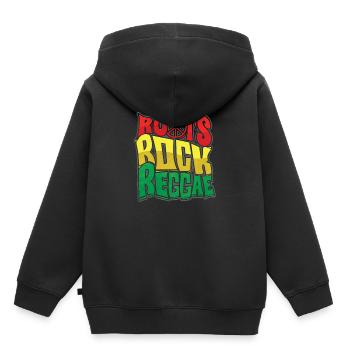 Roots reggae rock - Sweat Premium à capuche enfant bio - noir - Dos - AI Model Kid Male (0cm)