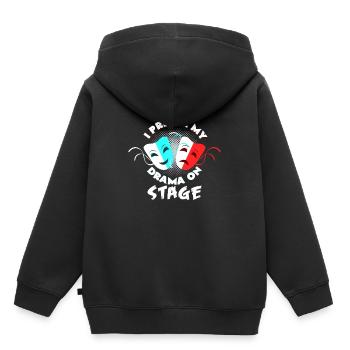 Ich möchte mein Drama auf der Bühne sehen Geschenk - Kinder Premium Organic Hoodie - Schwarz - Hinten - AI Model Kid Male (0cm)