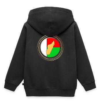 Madagaskar Flagge Landkarte - Kinder Premium Organic Hoodie - Schwarz - Hinten - AI Model Kid Male (0cm)
