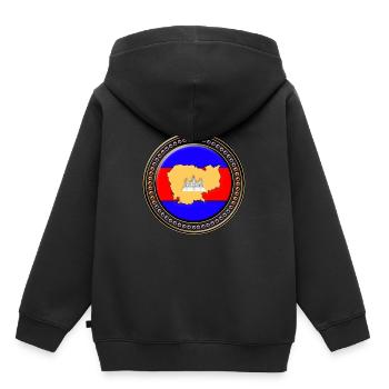 Kambodscha Flagge Landkarte - Kinder Premium Organic Hoodie - Schwarz - Hinten - AI Model Kid Male (0cm)