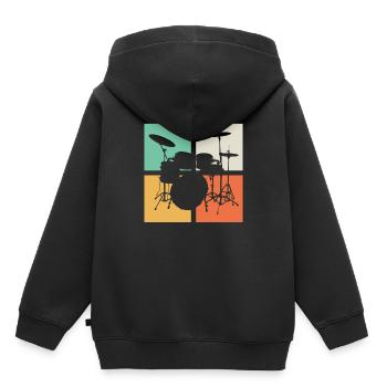 Schlagzeug Set Drumline - Kinder Premium Organic Hoodie - Schwarz - Hinten - AI Model Kid Male (0cm)