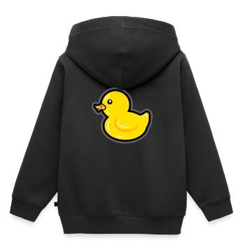Canard de bain cadeau Quitscheente - Sweat Premium à capuche enfant bio - noir - Dos - AI Model Kid Male (0cm)