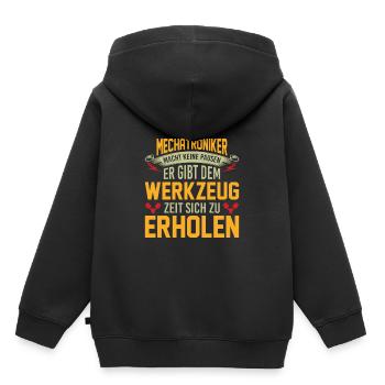 Mechatroniker Mechatronik Beruf KFZ Mechaniker - Kinder Premium Organic Hoodie - Schwarz - Hinten - AI Model Kid Male (0cm)