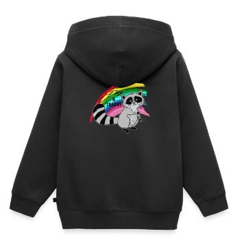 Gay et Trash - Sweat Premium à capuche enfant bio - noir - Dos - AI Model Kid Male (0cm)