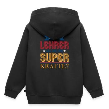 Ich bin Lehrer Superkraft - Kinder Premium Organic Hoodie - Schwarz - Hinten - AI Model Kid Male (0cm)