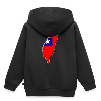 Taiwan Flagge Landkarte - Kinder Premium Organic Hoodie - Schwarz - Hinten - AI Model Kid Male (0cm)