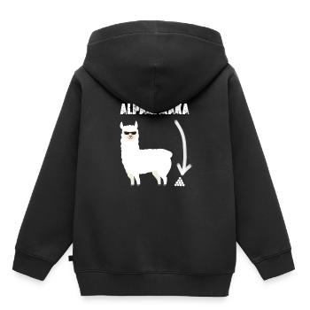 Alpakakaka Alpaka Lama Kaka - Kinder Premium Organic Hoodie - Schwarz - Hinten - AI Model Kid Male (0cm)