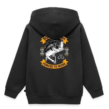 Angeln Fischen - Kinder Premium Organic Hoodie - Schwarz - Hinten - AI Model Kid Male (0cm)
