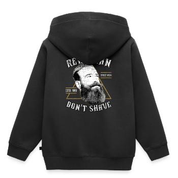 Bart Hipster Vollbart - Kinder Premium Organic Hoodie - Schwarz - Hinten - AI Model Kid Male (0cm)