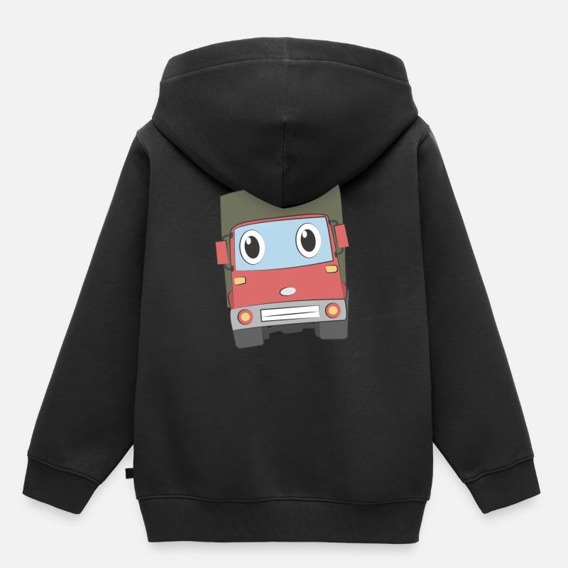 Camion avec visage - Sweat Premium à capuche enfant bio - noir