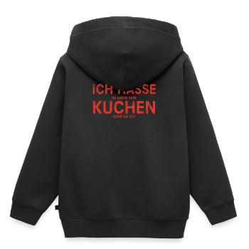 Kuchen - Kinder Premium Organic Hoodie - Schwarz - Hinten - AI Model Kid Male (0cm)
