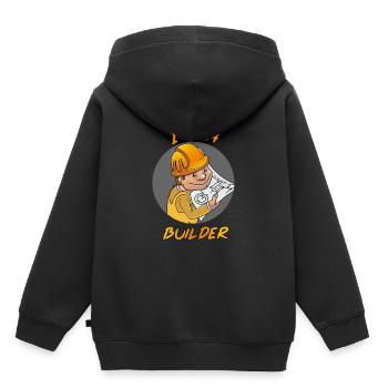 constructeur - Sweat Premium à capuche enfant bio - noir - Dos - AI Model Kid Male (0cm)