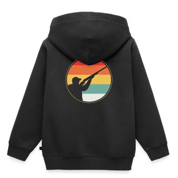chasse - Sweat Premium à capuche enfant bio - noir - Dos - AI Model Kid Male (0cm)