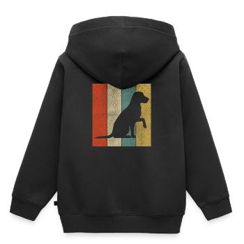 Labrador chien cadeau caresses chiens - Sweat Premium à capuche enfant bio - noir - Dos - AI Model Kid Male (0cm)