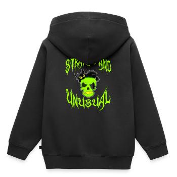 Conception de tee-shirt effrayant mais attrayant fait pour vous! " - Sweat Premium à capuche enfant bio - noir - Dos - AI Model Kid Male (0cm)