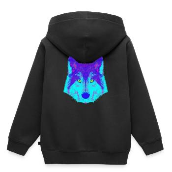 Wolf EDM - Kinder Premium Organic Hoodie - Schwarz - Hinten - AI Model Kid Male (0cm)