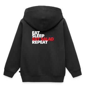 Salat Geschenk Essen gesund gemüse - Kinder Premium Organic Hoodie - Schwarz - Hinten - AI Model Kid Male (0cm)