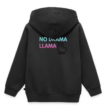 NO DRAMA LLAMA - Kein Drama Lama - Kinder Premium Organic Hoodie - Schwarz - Hinten - AI Model Kid Male (0cm)