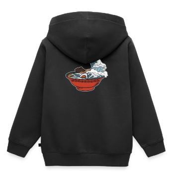 Cadeau de plat de pâtes Ramen noodle tsunami Japan - Sweat Premium à capuche enfant bio - noir - Dos - AI Model Kid Male (0cm)