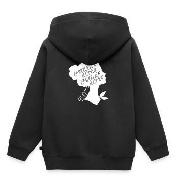 Schönes Frauenpower & Gleichberechtigung Design - Kinder Premium Organic Hoodie - Schwarz - Hinten - AI Model Kid Male (0cm)