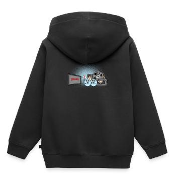 Cadeau drôle de cassette vidéo CD anti-streaming - Sweat Premium à capuche enfant bio - noir - Dos - AI Model Kid Male (0cm)