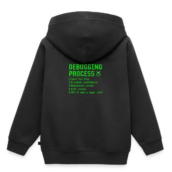 Debugging-Prozess Lustige Programmierer Coder Geschenkidee - Kinder Premium Organic Hoodie - Schwarz - Hinten - AI Model Kid Male (0cm)