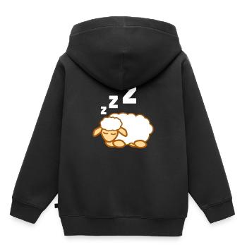 Schaf Geschenk Wolle Fell - Kinder Premium Organic Hoodie - Schwarz - Hinten - AI Model Kid Male (0cm)