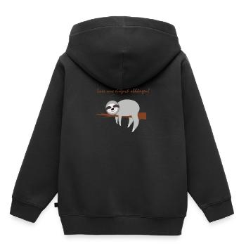 Juste sortir - Sweat Premium à capuche enfant bio - noir - Dos - AI Model Kid Male (0cm)