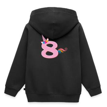8th Birthday Unicorn - Kids Premium Organic Hoodie - black - Back - AI Model Kid Male (0cm)