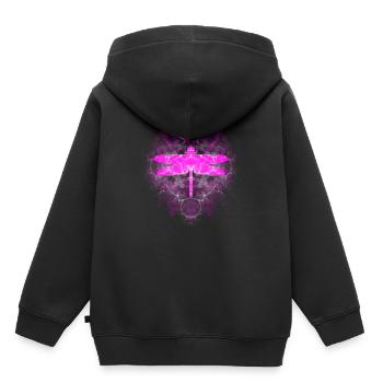 libellule - Sweat Premium à capuche enfant bio - noir - Dos - AI Model Kid Male (0cm)