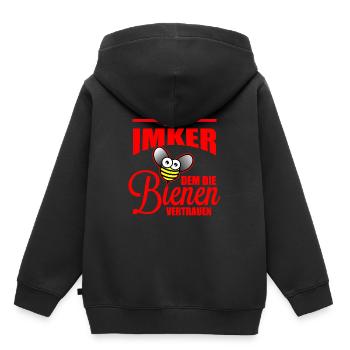Imker - Kinder Premium Organic Hoodie - Schwarz - Hinten - AI Model Kid Male (0cm)