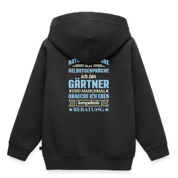 Gärtner Gärtnerei Gartenbau Spruch Gartenbauer - Kinder Premium Organic Hoodie - Schwarz - Hinten - AI Model Kid Male (0cm)