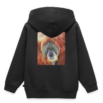 Orang-outan - Sweat Premium à capuche enfant bio - noir - Dos - AI Model Kid Male (0cm)