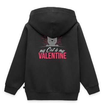 Mon chat est mon geek cadeau Saint-Valentin - Sweat Premium à capuche enfant bio - noir - Dos - AI Model Kid Male (0cm)