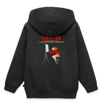 Peintre Peintre Métier Dessinateur Artiste - Sweat Premium à capuche enfant bio - noir - Dos - AI Model Kid Male (0cm)